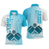 Maxcorners Custom Blue Pickleball Team Polo Shirts For Men, Pickleball League Shirt LM2206