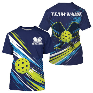 Maxcorners Custom Blue And Green Pickleball Men T-Shirts, Pickleball Tournament Team LM0609