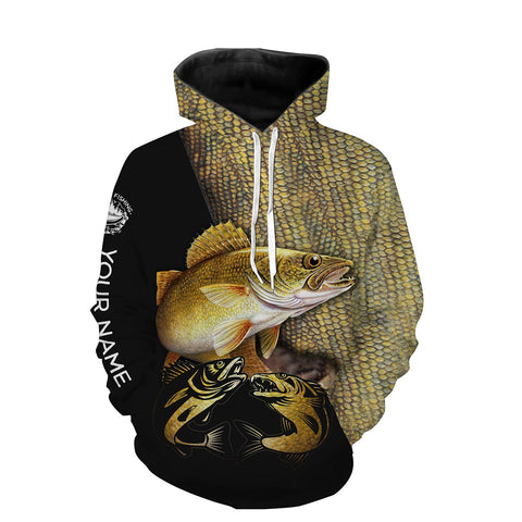 Maxcorners Walleye Fishing Customize Name 3D Hoodie