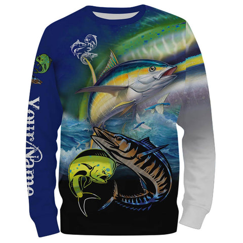 Maxcorners Mahi-mahi, Wahoo, Tuna Customize Name 3D Hoodie