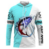 Maxcorners Tuna fishing American flag Fishing patriot Custom name Long sleeve, Long Sleeve Hooded LM0501