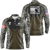 Maxcorners Green Camo American Flag Customized Name And Team Name 3D Shirt