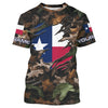 Maxcorners Texas Hunting Camo Customize Name 3D All Over Printed Shirts Personalized gift For Men, women, Kid LM2608