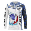 Maxcorners Red snapper Fishing blue camo American Flag Custom name and boat name Long Sleeve Fishing Shirts LM0501