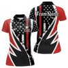 Maxcorners Red, White and Black American Flag Mens Golf polo shirts Custom Patriotic Team Golf attire for men LM1008
