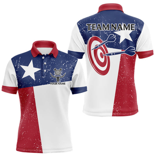 Maxcorners Grunge Texas Flag Men Darts Shirts Custom patriotic Texas Team Darts Jersey, Darts Clothes