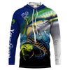 Maxcorners Mahi Mahi (Dorado), Wahoo, Tuna fishing Customize Name UV protection long sleeves fishing shirt for men LM0201