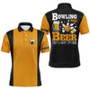 Maxcorners Bowling Black And Yellow Retro Beer That'S Why I'M Here Customized Name 3D Polo Shirt