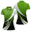 Maxcorners Mens golf polo shirts custom name green and white golf shirt, tournament golf tops for mens LM1307