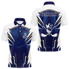 Maxcorners White and Blue Camo Custom Golf Polo Shirts For Men, mens golf outfit team golf shirts