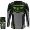 Maxcorners Personalized Black Bass Fishing jerseys, Team Bass Fishing Long Sleeve tournament shirts | Green LM0201
