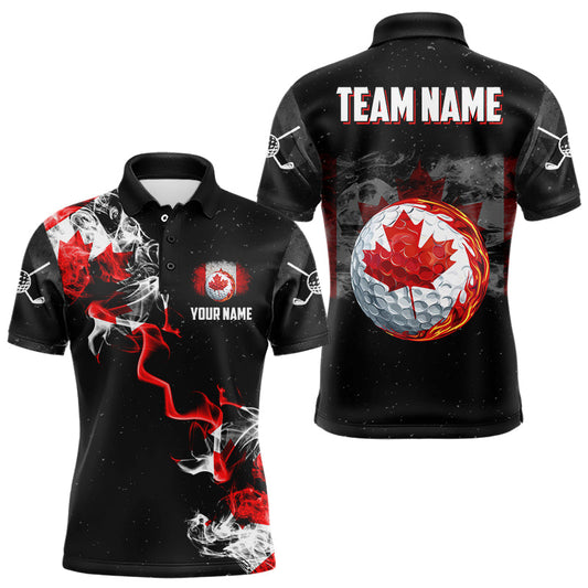 Maxcorners Smoke Canadian Flag Black Grunge Golf Custom Patriotic Golf