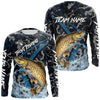Maxcorners Custom Brown Trout Fishing Camo Long Sleeve Fishing Shirts, Personalized Trout Fishing Team Jerseys LM2512
