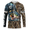 Maxcorners Bass Fishing Camo Customize name Long Sleeve Fishing shirts - personalized gift for fisherman LM0201