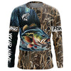 Maxcorners Bass Fishing Camo Customize name Long Sleeve Fishing shirts - personalized gift for fisherman LM0201