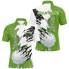 Maxcorners White and Green Golf ball Mens Golf Polo Shirt Custom golf outfit for men, personalized golf gifts