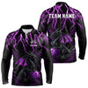 Maxcorners Black & Purple Lightning Thunder Dragon Bowling Shirt For Men Custom Dragon Bowling Team Shirt Uniform