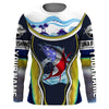 Maxcorners Tuna fishing American flag patriotic tuna scales Custom Name Long sleeve, Long Sleeve Hooded LM0501