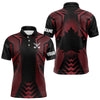 Maxcorners Black And Red Canadian Flag Mens Golf Polo Shirts Custom Patriotic Golf Gifts For Men