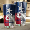 Maxcorners Texas Bass fishing Skull Flag Stainless Steel Fishing Tumbler Customize Name