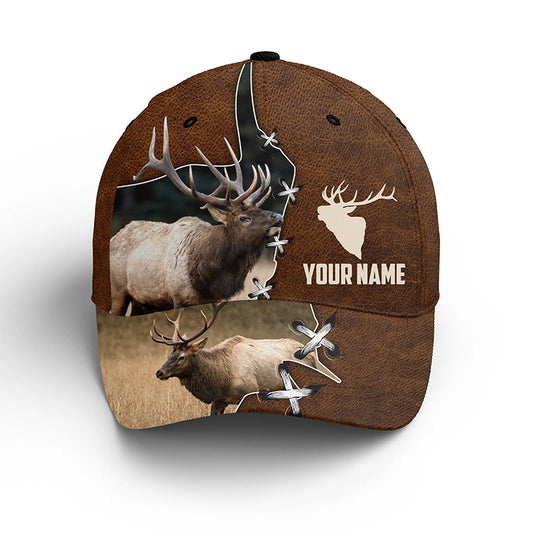 Maxcorners 3D All Over Print Baseball Cap Elk Hunting Camouflage Custom Name Cap LM0402