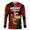 Maxcorners Personalized funny Christmas Redfish long sleeve Fishing Shirts, Mery fishmas Fishing gifts LM0201