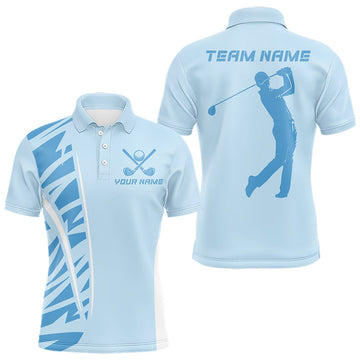 Maxcorners Blue Men golf polo shirts custom golf outfits for men, Gift for golf lovers LM0404