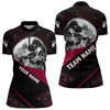 Maxcorners Black And Red Skull Bowling Shirts For Men And Women,  Custom Bowling Team League Jersey, Gift For Bowlers