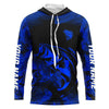 Maxcorners Largemouth Bass fishing jersey Custom UV protection Long sleeve bass fishing tournament shirts | Blue LM0201