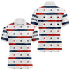 Maxcorners Red, White and Blue stars pattern Men golf polo shirts Custom patriotic golf attire for mens