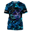 Maxcorners Country Girl Deer hunting blue camo Custom Name all over printed shirts, Hunting gift for hunter girl LM2608