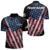Maxcorners Smoke American Flag Black Bowling Camo shirts for men Custom patriotic Team bowling jersey LM253