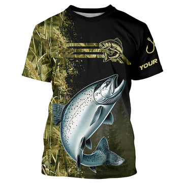 Maxcorners Salmon fishing camouflage Custom performance long sleeve Fishing Shirts, Salmon Fishing jerseys MT2108