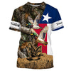 Maxcorners Duck Hunting Camo Texas Flag Custom hunting shirts - personalized apparel gift for hunting lovers LM2608