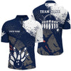 Maxcorners Navy Bowling Gifts for Men Team with Name Polo & 1/4 Zip