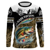 Maxcorners Bass fishing Camo Performance 3D Customize UV protectionlong sleeves fishing shirt for men LM0201