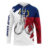 Maxcorners North Carolina flag NC Fishing Fish Hook UV protection custom long sleeve Patriotic fishing apparel  LM0201