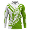 Maxcorners Largemouth bass fishing tattoo fish on green Custom name Bass Long sleeve fishing shirts, Long Sleeve Hooded LM0201