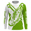 Maxcorners Largemouth bass fishing tattoo fish on green Custom name Bass Long sleeve fishing shirts, Long Sleeve Hooded LM0201