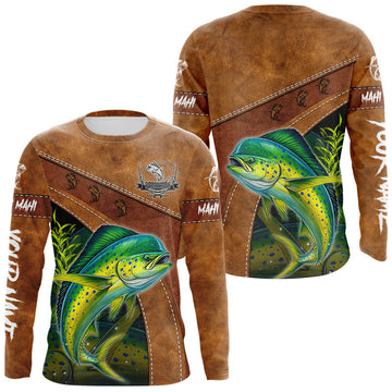 Maxcorners Mahi Mahi fishing UV protection custom name fishing shirts, performance shirts for men, women, kid  LM1501