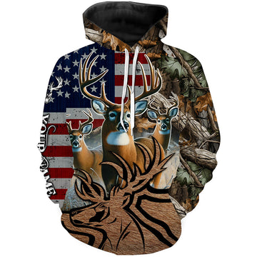 Maxcorners American Deer hunting camouflage shirt Customize Name 3D All Over Printed Shirts LM2608