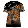Maxcorners Deer Hunting orange Camo Customize Name 3D All Over Printed Shirts Hunting gift LM2608
