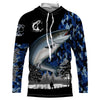 Maxcorners Chinook Salmon (King salmon) Fish blue camo Custom name fishing jerseys | Long sleeve, Long Sleeve Hooded LM0201