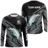 Maxcorners Personalized Black camo Chinook Salmon Fishing Jerseys, Salmon Long Sleeve Fishing Tournament Shirts LM0201
