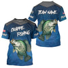 Maxcorners Blue camo Crappie fishing Custom performance long sleeve team Crappie fishing tournament shirts MT2108