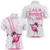 Maxcorners Golf Pink And White Flamingo Customized Name 3D Shirt