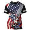 Maxcorners American Flag Bass Fishing Custom patriotic performance Fishing Shirts Bass fishing jerseys MT2108