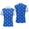 Maxcorners Blue and white golf pattern Mens Golf polo shirts custom name golf beer outfit men golf clothes