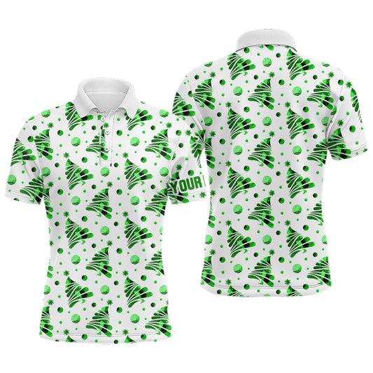 Maxcorners Golf Christmas Green Pine Tree Pattern Customized Name 3D Shirt