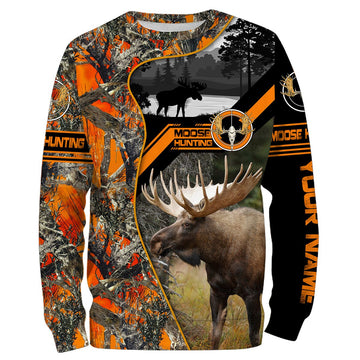 Maxcorners Custom Name Moose Hunting 3D All Over Printed Clothes